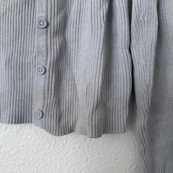 Brandy Melville Light Gray Ribbed Cardigan - Picture 3 of 7